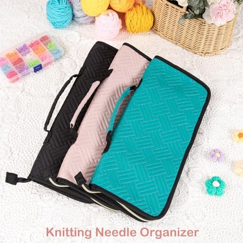 MYBAGZING Knitting Needles Case (Up to 14 Inches) - Organizer for Knitting and Crochet Accessories - Empty Hook Case