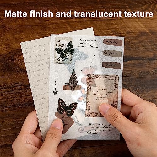 Dizdkizd Washi Stickers for Journaling, Vintage Ephemera Book for Scrapbooking with 180pcs Butterfly Stickers and 20 Sheets Adhesive Scrapbook Papers, Junk Journal Supplies