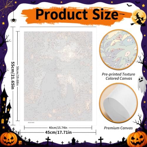 SUJINMEI Witch Paint by Numbers Kit for Adults Without Frame 16X20 inch | Halloween Adult Paint by Number Kits on Canvas, Witch Painting by Numbers for Adults, Acrylic Paints for Home Wall Decor