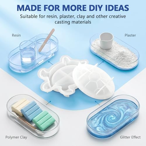 Silicone Turtle Box Resin Mold with Lid, Reusable Ocean Theme Jewelry Box