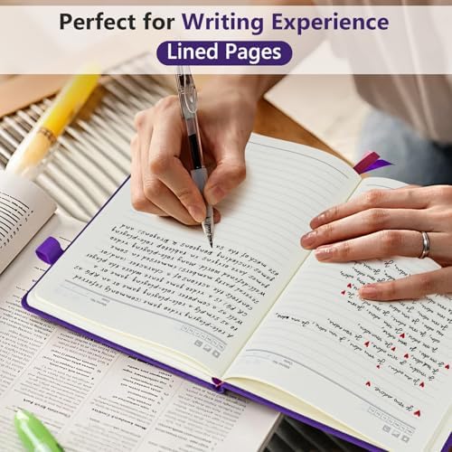 Lined Notebook 5.9"x8.5", Hardcover Leather Journal for Women Men,160 Pages | Medium Size 100 Gsm Writing Journal, Leather Journaling Notebooks for Work School Business Travel Note taking & Daily Diary
