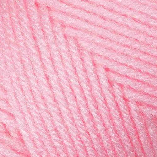Craft County Size 4 (Medium) 100% Acrylic Fiber Yarn – Variety of Color and Pattern Options – for Crochet, Knitting, and Weaving (Petal Pink)