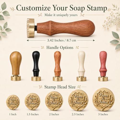Custom Soap Stamp for Homemade Soap, Personalized Logo Brass Stamps for Pottery Clay, Handmade Soap Making Supplies Durable Branding Tool, DIY Imprint Signature Branding Wedding Birthday Gifts(1")