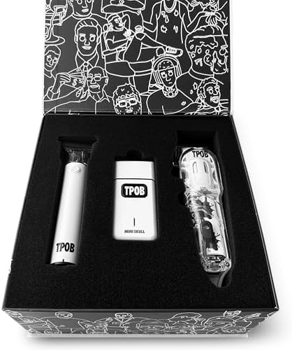 TPOB Slime 2 Barber Hair Clippers Trimmer Shaver Set for Men with Matte case and X Fade Blade (Matte White)