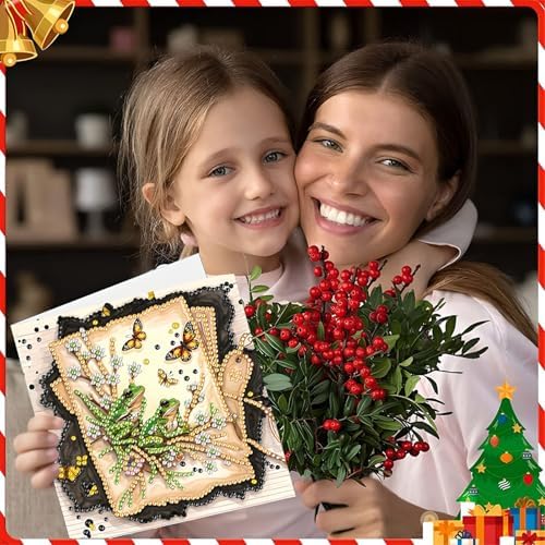 ACSAUMMY DIY Diamond Birthday Greeting Cards Art Kits with Envelopes 6pcs Flower Diamond Painting Kits 5D Gem Art Blank Birthday Diamond Painting Greeting Cards Assortment for Family Friends Colleague