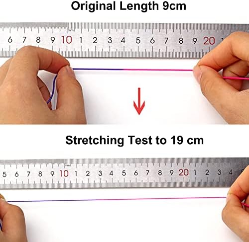 LUSTEMBER 1mm Bracelet String Elastic String, 330 Feet Sturdy Durable Rainbow Elastic Cord for Bracelets, Jewelry Making, Necklaces, Beading and Crafts (Pack of 3)