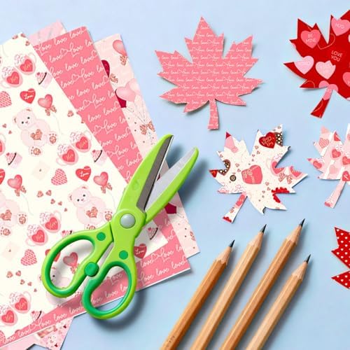 Happy Valentine's Day Scrapbook Paper Pad - 24 Sheets 6x6 inch Pattern Decorative Craft Paper Supplies for Junk Journals Bullet Journal Card Making(Love Pink)