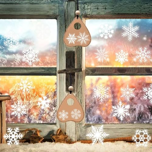 50 PCS Snowflake Stickers for Scrapbooking Journaling Junk Journal Scrapbook Supplies - Waterproof Transparent PET Aesthetic Decals for Resin Crafts Decorative Art Crafts (Snowflake)