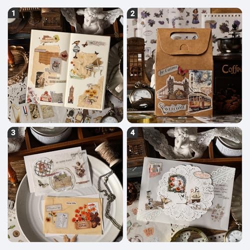 Vintage Stickers Pack, 50 Sheets Over 500 Pcs Art Stickers for Journaling, Scrapbooking Supplies and Junk Journal Bullet Journal Deco & Collage Kit Planner Accessories (Furniture)