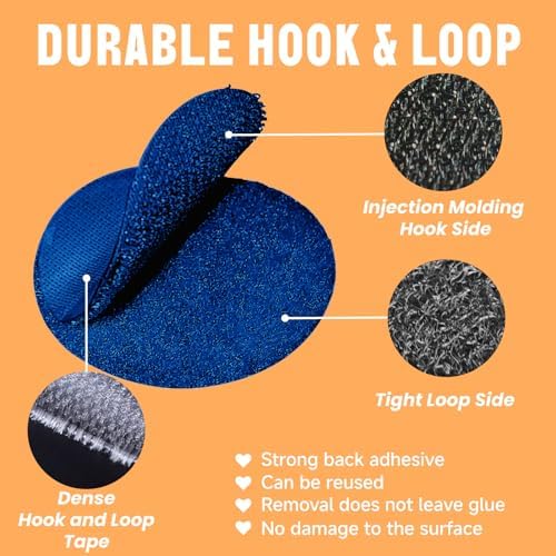 Self Adhesive Dots, Strong Adhesive 1000pcs (500 Pairs) 0.59" Diameter Sticky Back Nylon Dots, Hook & Loop Dots with Waterproof Sticky Glue Tapes, Suitable for Classroom, Office, Home (Multi-Color)