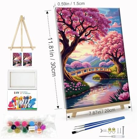 JOOZ 5D Landscape Paint by Numbers Kit for Adults with Frame, 8x12 Inch