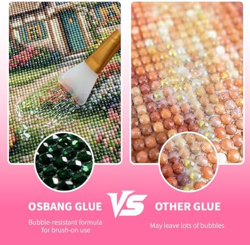 OSBNAG Diamond Painting Sealer with Applicator Brush, Permanent Hold & Shine Effect, Helps Retain Sparkle, Also Works for Jigsaw Puzzles (250mL / 8.8 fl oz, 125mL ×2)