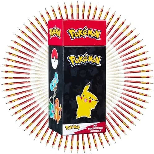 Pokemon Colored Pencils Set 72 Pre Sharpened Drawing Pencils Art Supplies Fun Bulk Stationery for School Home Vacation Gifts for Kids