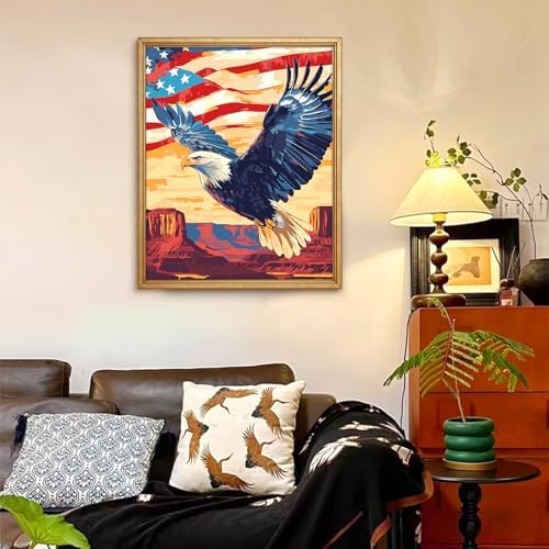 Yunnuo Paint by Numbers Kit for Adults 16x20 in,Bald Eagle in National Park