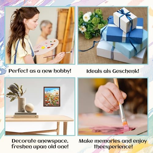 Wild Flowers Paint by Numbers Kit for Adults, Floral Garden Art, 16x20 Inch