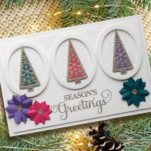 Lapoo Christmas Metal Cutting Die for Scrapbooking, 3D Backgrounds Frame Cutting Dies DIY Album Card Making Decor Paper Metal Die Cuts Party Wedding Decorations (Christmas Tree 3 5.1 x 4.5 in)
