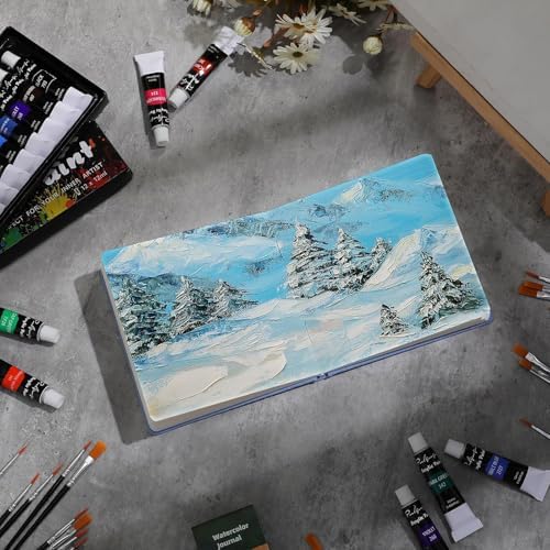 2 Pcs 5.5in Watercolor Sketchbook Journal Watercolor Notebook Light Blue