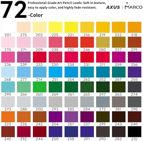 72 Thick Core Oil-Based Colored Pencils, Pastel Pencils