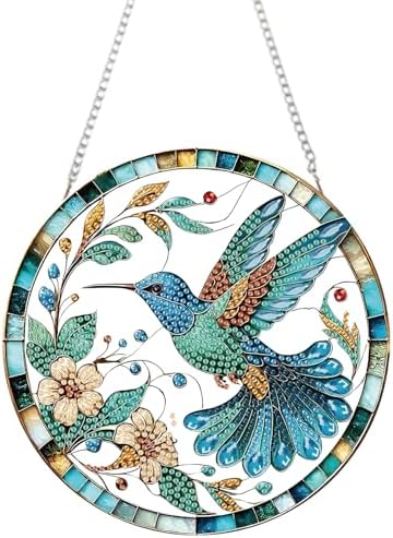 AIBOERL Hummingbird Diamond Art Kits for Adults, Acrylic Hanging Suncatcher