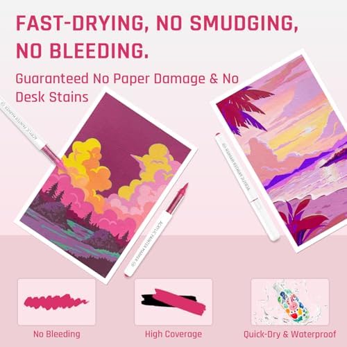 Sweetheart Pinks 9 Colors Acrylic Paint Markers Set for Art Painting, DIY Crafts, Wood, Glass, Canvas & More