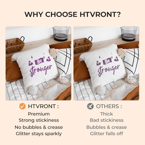 HTVRONT Glitter HTV, 12" x 10ft Purple Glitter HTV Heat Transfer Vinyl