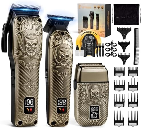 BESTBOMG® Hair Clippers for Men, Clipper, Trimmer & Shaver Set, BS-808DR