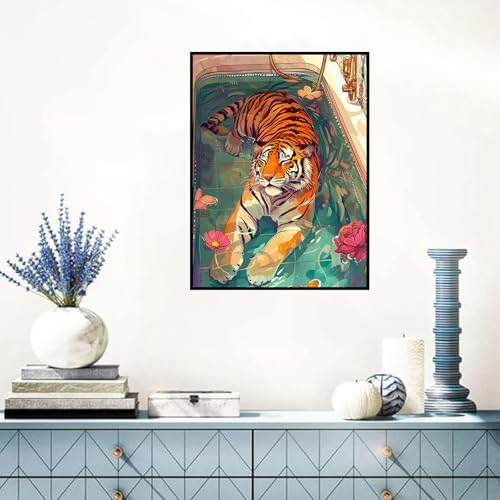 Benjenes Tiger Diamond Art Kits for Adults, Diamond Painting Kits