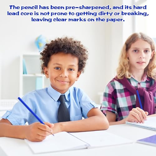 12 Pack Blue Colored Pencils for Kids, Pre-sharpened Art Pencils Back to School Supplies Set, Drawing Sketching Pencils for Students, Teachers, Classroom