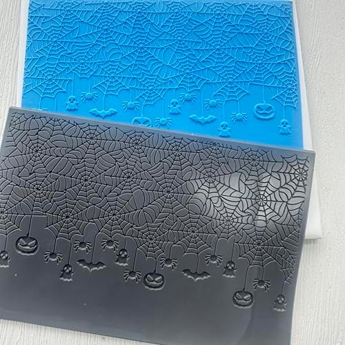 Halloween Polymer Clay Texture Sheets Mats for Polymer Clay Earrings Making Spider Web Texture Impressions DIY Tools for Pottery Earrings Jewelry Making DIY Craft Supply