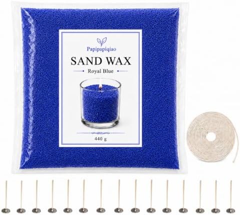 Sand Wax for Candle Making, 440g Refillable Candle Wax Sand, Royal Blue