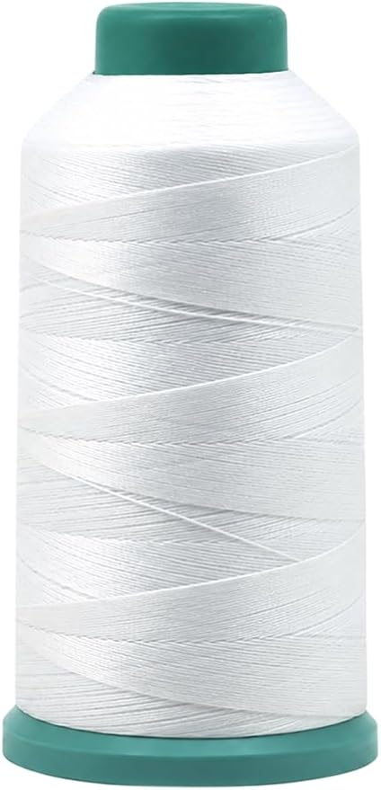 Mandala Crafts Size 69 210D T70 White Cream Bonded Nylon Thread, 6000 YDs