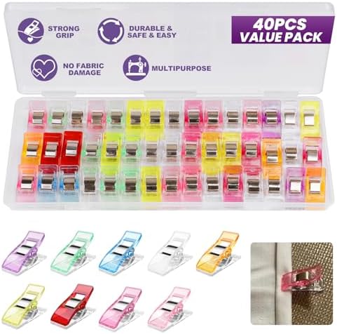 Bofoho 40PCS Sewing Clips with Storage Box