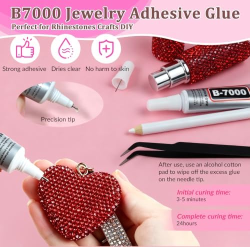10000PCS Red AB Rhinestones Bedazzling Gems 2/3/4/5/6MM Mix Sizes Resin Jelly Bedazzler Kit Flatback with Complete Tools for DIY, Nail, Art Craft for Girls Gift