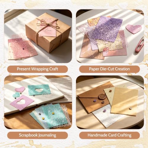 Textured Scrapbook Paper & Mesh Fabric Assorted Set Multi Size 6 Colors Kit