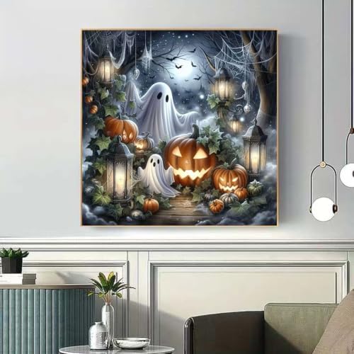 Halloween Diamond Art Kits For Adults Beginner,5D Ghost Gem Art For Adults