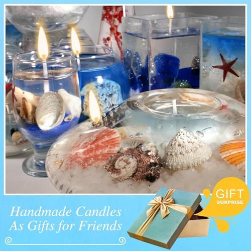 2.2lb Clear Gel Candle Wax for Candle Making Jelly Wax with Wicks Stickers
