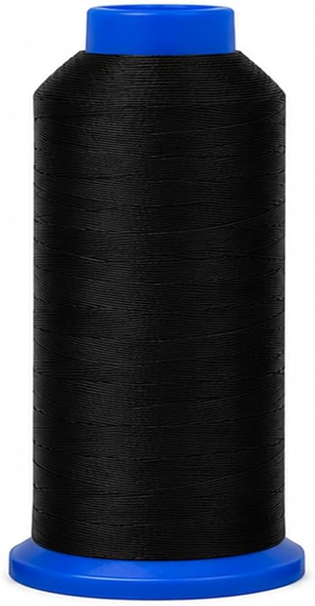 Mandala Crafts Size 69 210D T70 Black Off White Bonded Nylon Thread 6000YDs