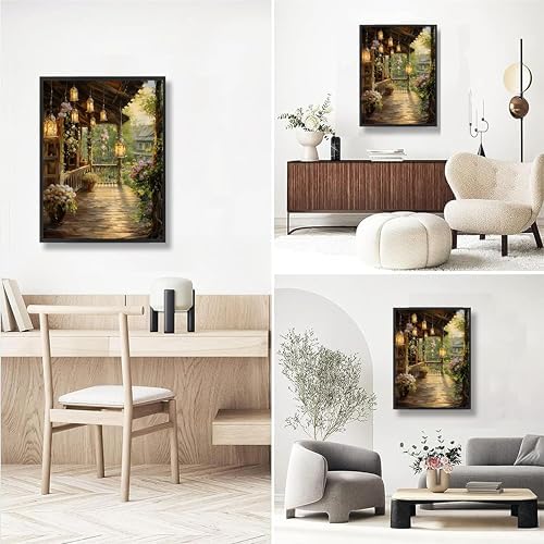 Landscape Paint by Numbers for Adults with Framed Canvas - Wooden Easel