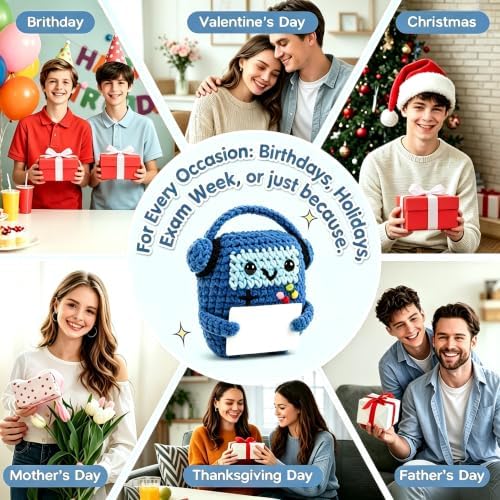 Gamer Gifts for Teens,Handmade Crochet Controller Kit(3Pcs,Positive blue)