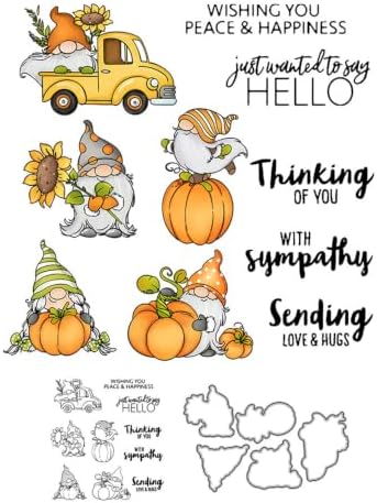 Dwarf Pumpkin Autumn Clear Stamps and Die Cuts Sets for DIY Card Making