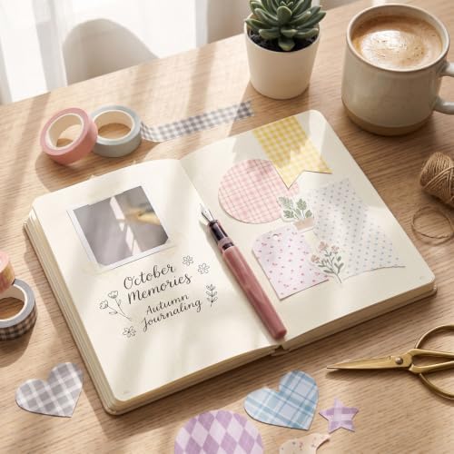 60 Sheets Scrapbook Paper, 5.5x8.3in Double Sided Multiple Grid Patterns Craft Paper for DIY Scrapbook Supplies Albums Travel Diaries Greeting Cards Gift Tags Photo Books Decor Origami Crafts
