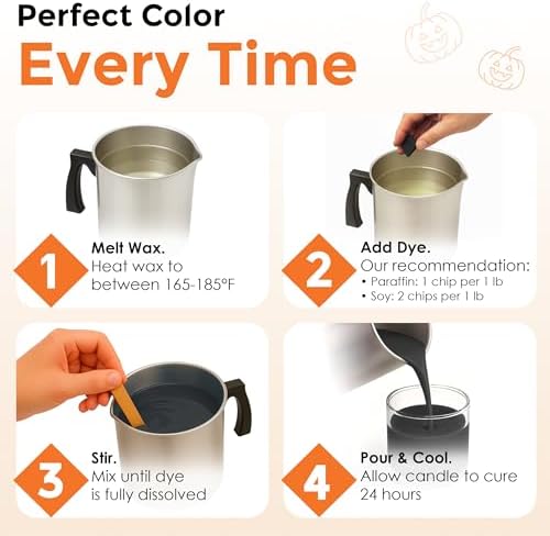 Halloween Candle Dye Chips, Soy & Paraffin Candle Making, 5 Colors