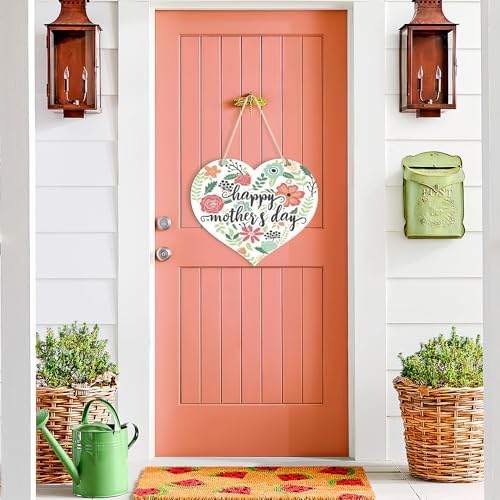 Large Size 12" Wooden Heart Ornaments to Paint, Happy Mothers Day DIY Blank Unfinished Wreaths Front Door Sign Decorations Heart Ornament Door Hanging Sign Plaque Crafts 3PCS