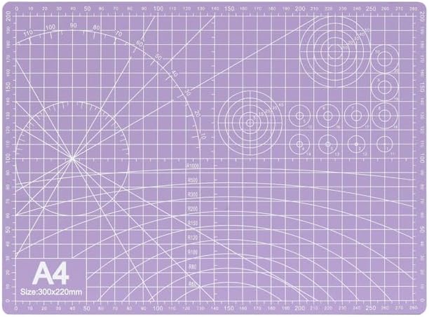 A4 Self-Healing Cutting Mat, Double-Sided Craft Mat with Grid Lines, Precision Rotary Cutting Board for Office Desk, Art Craft, Sewing, Hobby, and DIY Projects - 9x12 Inches