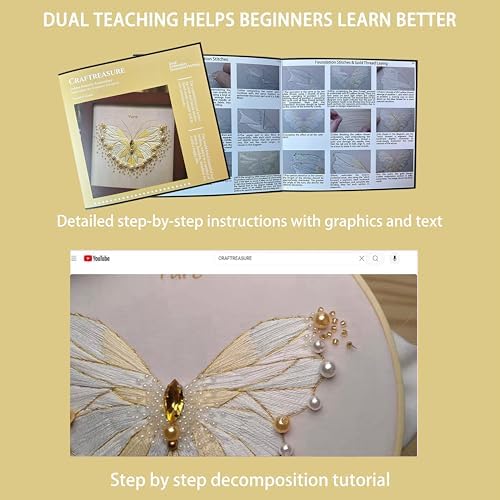 Bead Embroidery Kit for Adults with Instructions Video and Gift Box