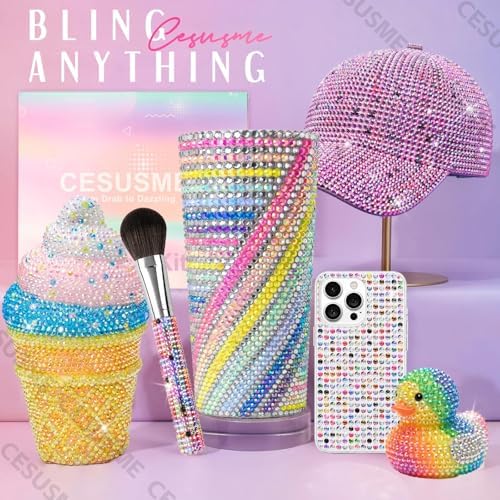 28000 Pcs Color Rhinestones Bedazzling Kit, Dark Rose Red Resin Jelly Gems