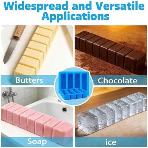 Sidosir 2 Pcs Butter Silicone Mold with Lid, Non-Stick Butter Mold Tray with Measurements for Chocolate and Homemade cakes, Ice, Butter Mold for Homemade Butter