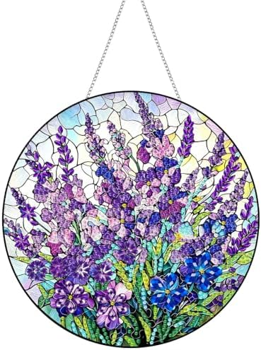 Tabszca Violet Garden Hanging Diamond Art Kit for Adult, Pendant Suncatcher