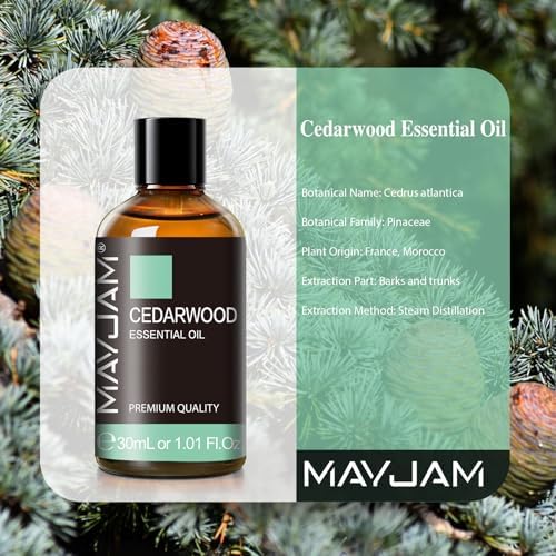MAYJAM Cedarwood Essential Oil for Diffuser Soap Candle Making, 1.01fl.oz