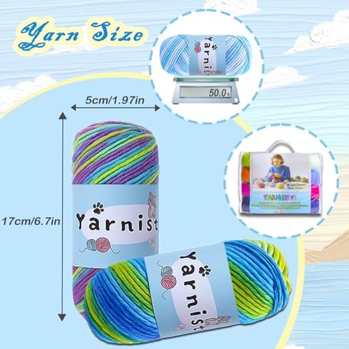 Yarniss 100% Acrylic Crochet Yarn Kit,1760 Yards Medium Worsted Yarn